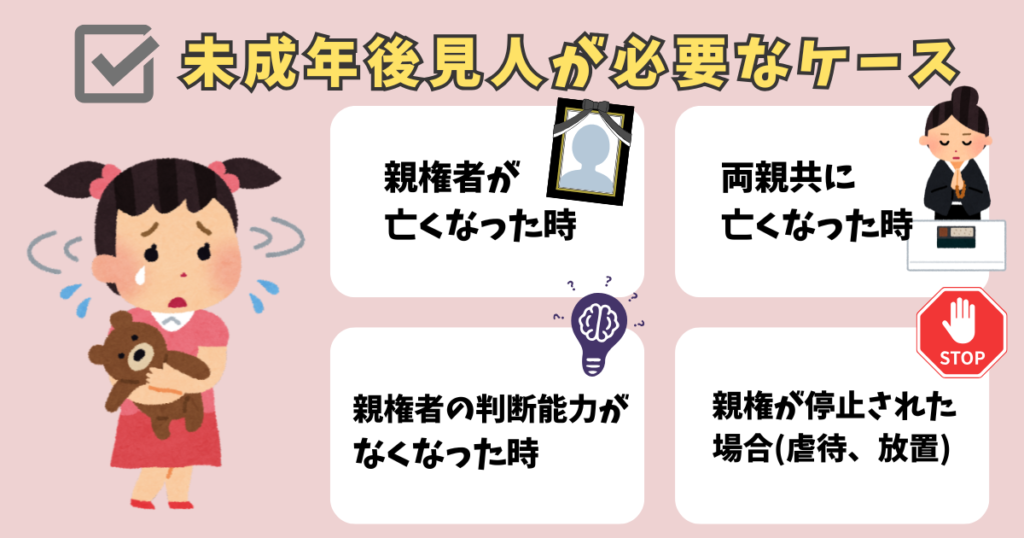 未成年後見人が必要なケースの解説